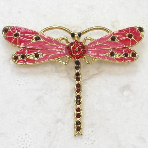 Dragonfly Brooch Rhinestone Enamel Pin brooches C369 C2