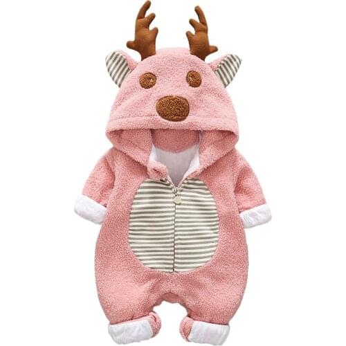 Baby Boys Girls Spring Autumn Winter Romper Super Cute Newborn Hooded Jumpsuit Infants Christmas Rompers