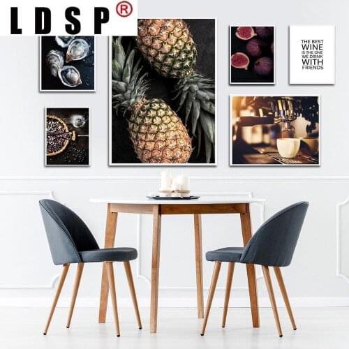 LDSP Nordic Blueberry Pie Fig Coffee Pineapple Canvas Painting Wall Art Print Poster Picture Modern Kitchen Dining Room Decor