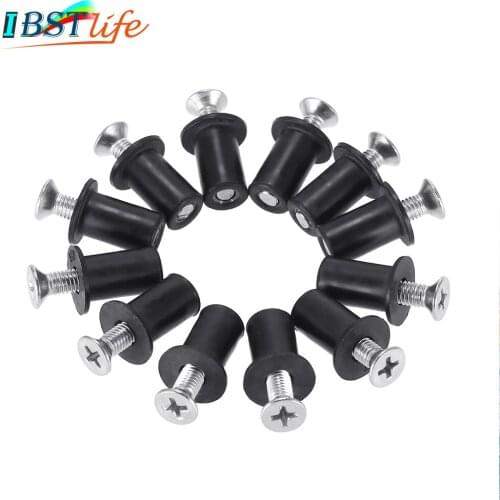 M5 Rubber Well Nuts With Screw Blind Fastener Motorcycle Windscreen Windshield Rivet Kayak Canoe Boat Marine Dinghy Accessories