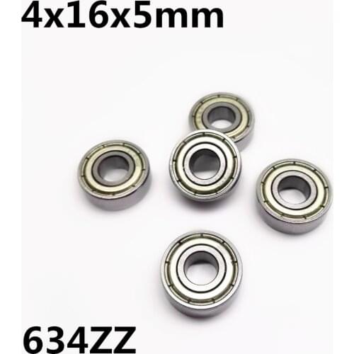10Pcs 634ZZ 4x16x5 mm Deep groove ball bearing Miniature bearing High quality Low noise 634Z