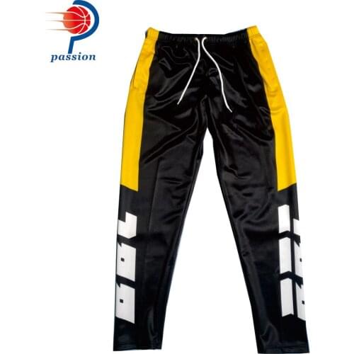 MOQ 5 pcs $30 each Black Yellow White Sport Sweatpants Manufacturer With Zipper Split Legs