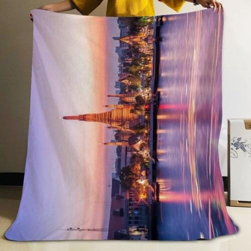 Musife Custom Bangkok Flannel Blanket Design Your own Blanket Flannel Blankets for Sofa DIY Dropshipping