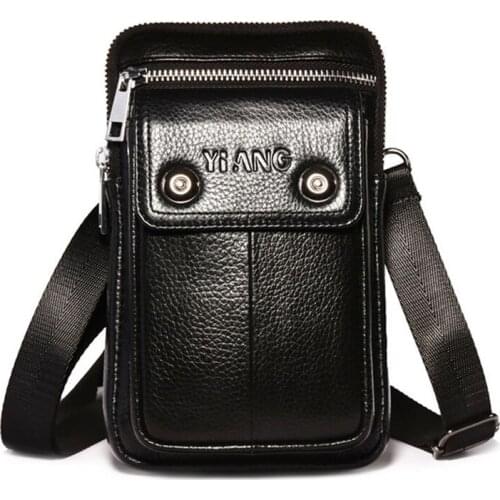 Mens fashion Genuine Leather Cowhide Hook Belt Buckle Shouler Messenger Crossbody Fanny Waist Bag Wallet Belt Pouch Bags