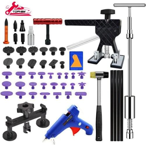 Paintless Dent Repair Remover Removal Tool Kit Professional Car Dent Remover Tools Bridge Puller T Puller Hot Glue Tap Down Kits