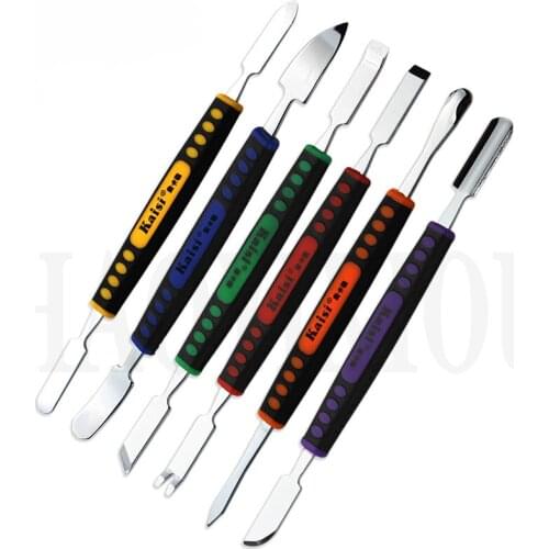 Kaisi 6Pcs Dual Ends Metal Spudger Set for iPhone iPad Tablet Mobile Phone Prying Opening Repair Tool Kit Hand Tool Sets