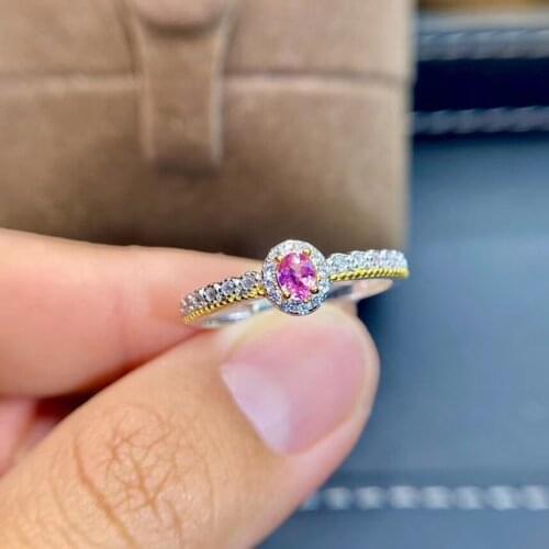 Natural And Real Sapphire Ring 925 Sterling Silver For Engagement