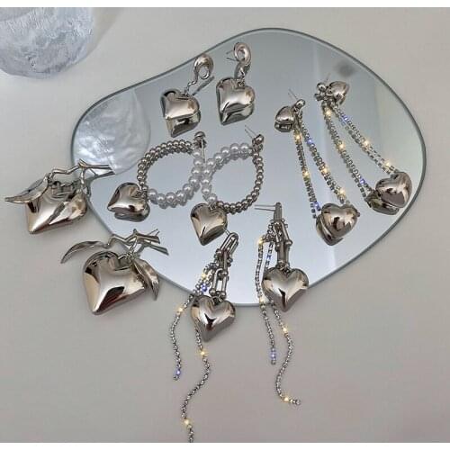 New Pearl Star Chain Long Tassel Geometric Metal Hoop Earrings for Women Jewelry