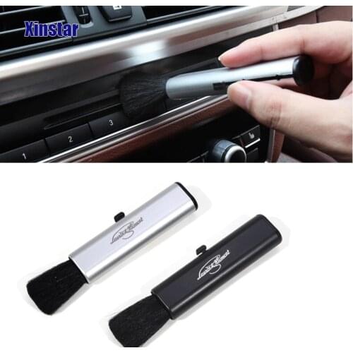 Plastic Car Air Outlet Vents Dusting Brush sticker for skoda superb Fabia Octavia Rapid Superb Yeti Kamiq Scala Karoq
