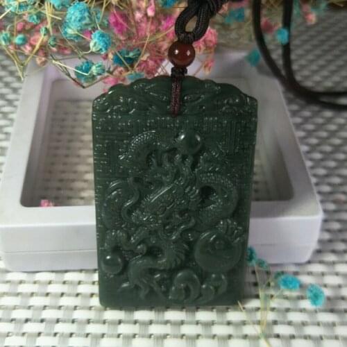Natural Hetian Jade Handwork Double Sided Carving Jade Pendant Jewelry Lucky Exorcise Evil Spirits Amulet Fine Jewelry Pendant