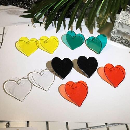 Simple Design Geometric Earrings Female Transparent Acrylic Stud Earrings For Women Brincos Jewelry