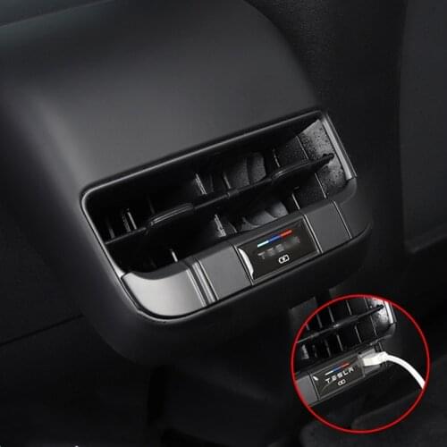 Car USB Charging Port Dust-proof Protection Cover Interior Decoration For Tesla Model 3 Car-Styling Modification Accessories