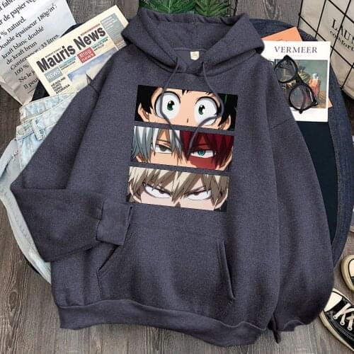 My hero academia Anime Eyes Hoodies Man Casual Harajuku Fleece Hooded Clothing Mens Comfortable Vintage Hoody Hip Hop Hoodies