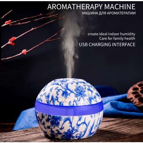 ELOOLE Blue And White Porcelain Air Humidifier Aromatherapy Essential Oil Diffuser Mist Spray Humidification For Home Car Office