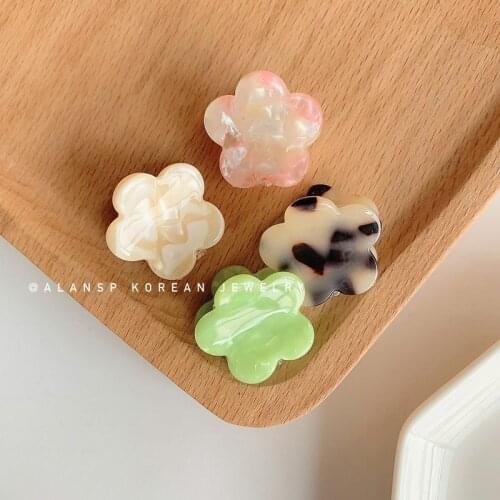 Spring new acetic acid flower small catch clip small fresh wild bangs hairpin broken hairpin girl ball head clip