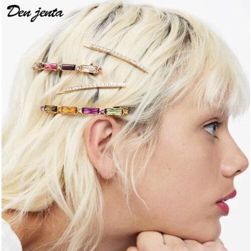 4 pcs/set ZA Hair Pins for Women Girls Hair Jewelry Rhinestone Barrettes Hair Clips Hairgrips Bezel Pearls Hair Accessories