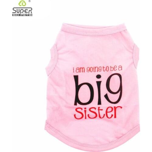 Big Sister Dog Vest Printed Cotton Jersey Spring/Summer Dog Shirt Pet Clothes For Dogs Cats Puppy Dog Clothes