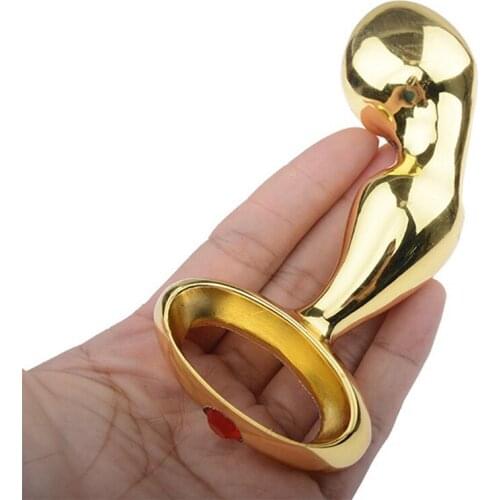 Golden Anal Toys Metal Butt Plug Stainless Steel Anal Plug Sex Toy for Women Adult Sex Products Plug Anal Beads G point massager