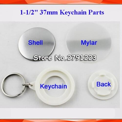 1-1/2" 37mm 100 Sets Plastic KeyChain Badge Button Supply Materials for Pro Badge Button Maker