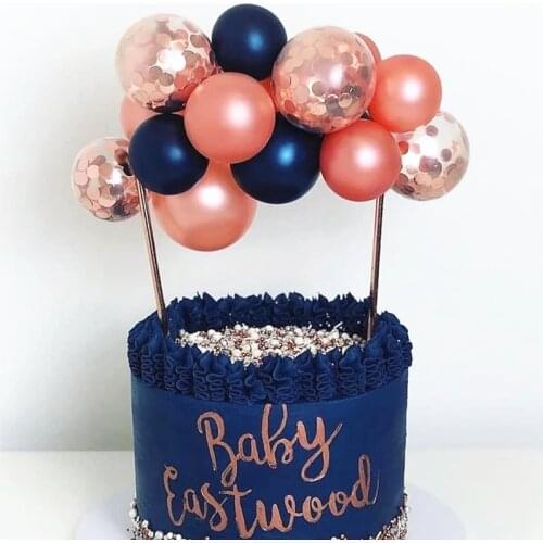 1set Lovely Boy girl Cake Topper balloon Birthday Party Decoration Cake flag Baby Shower Party Dessert Decor Wedding Cake Topper