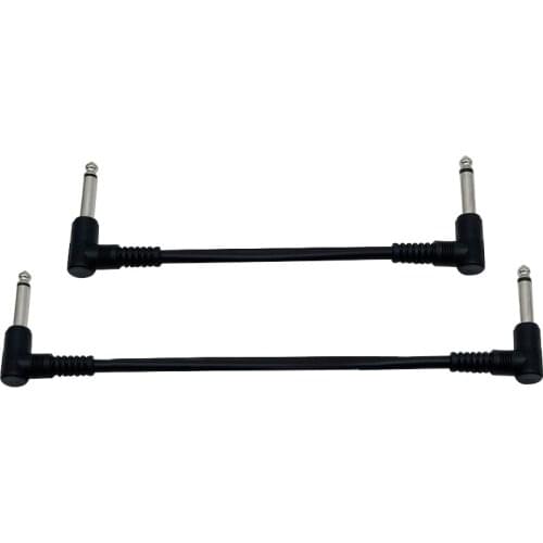 1 piece Electric Guitar Pedal Cable Audio Line Jumper Double Right Angle Plug 6.35 mm Length 15 cm / 20 cm