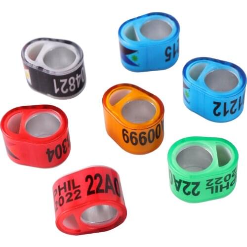PHIL 2022 Multicolor Pigeon Foot Ring ID 8mm Quality Durable Bird Ring Racing Pigeon Outdoor Training Foot Ring 10 Pcs