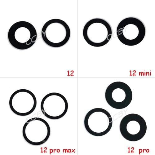 100pcs Camera Glass Lens For iphone 11 12 Pro Max Mini Rear Bcak Camera Glass Cover With Adhesive Sticker