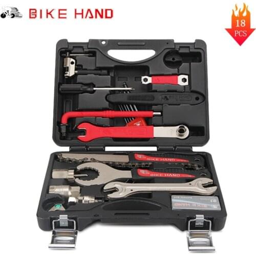 BIKEHAND 18 In 1 Portable Bike Repair Tool Kit - Multiful Bicycle Tools Box Hex Key Wrench Remover Cycling Tools for Shimano Use