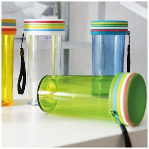 2016 Fashion colorful Rainbow transparent portable bottle water bottle