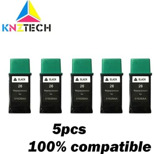 5pcs 26BK compatible for hp26 Deskjet Plus 400 420c 500 500c 510 520 540 550c 560c Fax 200 300 310