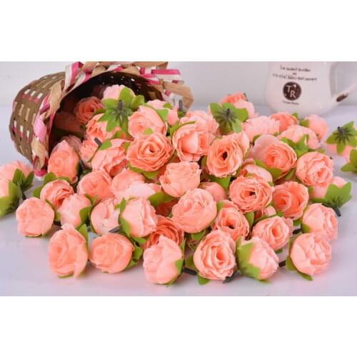 50Pcs Artificial Silk Rose Peony Flower Heads Bulk Craft Wedding Party Decorative Wreaths Bouquet