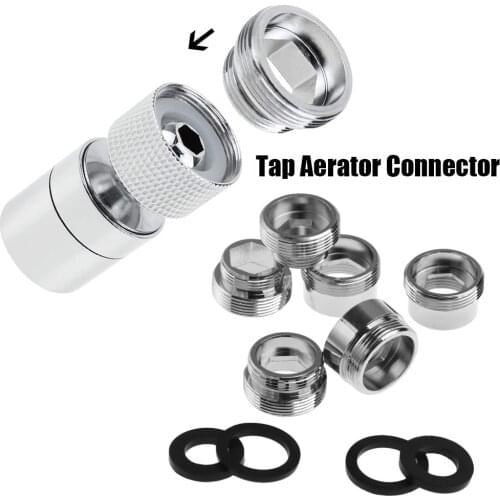 Water Saving Adaptor Connector Metal Outside Inside Thread Tap Aerator with Gasket for Faucet 16/18/20/22/24/28/mm to 22mm