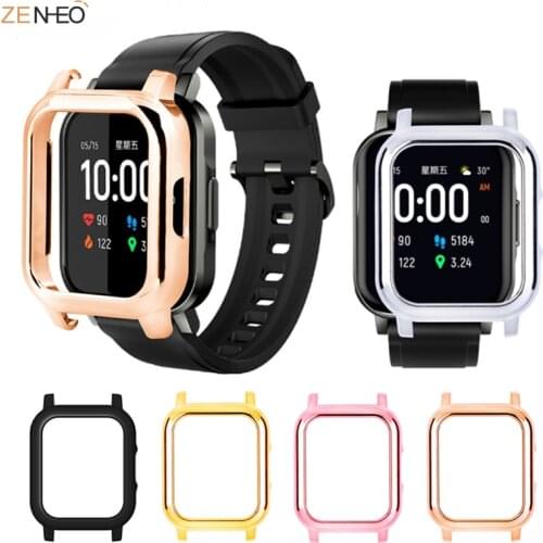 For Haylou LS02 Case PC Plating Protective Cover Frame Bumper Protector for Xiaomi Haylou LS02 Smart Watch Strap Bracelet