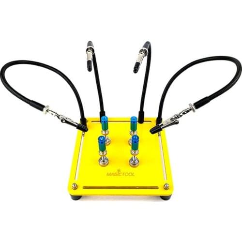 PCB Fixture Holder Metal Base 4 Flexible Arms Soldering Station Removable Clamp Helping Hands Welding for Motherboard Repair