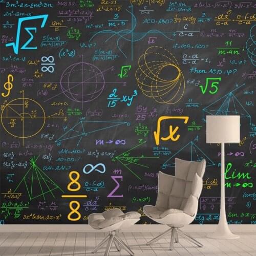 Blackboard Drawing Maths Art Wallpapers for Living Room Murals In Rolls 3d Photo Self Adhesive Printing Walls Paper Home Decor
