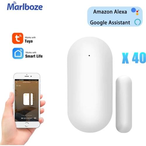 40pcs Lot Wifi Tuya Door Alarm Sensor Wireless Smart Home Window Open Closed Detector Smart Life APP Home Security System