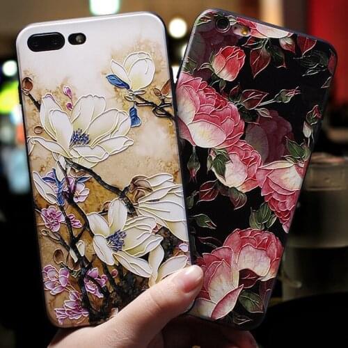 Elegant 3D Embossed Flower Phone Case For iphone 11 12 ProMax X XS XR XSMax Fresh Cover TPU relief Cases for iPhone 6 7 8 Plus