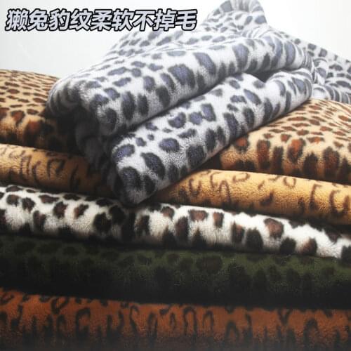 Imitation Rex Rabbit Fur Leopard plush faux fur fabric for coat vest fausse fourrure tissu