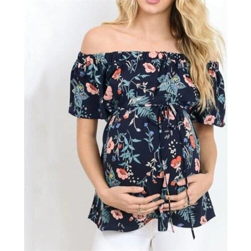 Summer Maternity Tee Short Sleeve Pregnant Woman Clothes Mommy Blouse Tops Fashion Printing Pregnancy T-shirts Outdoor Wear 2019