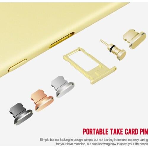 Hot Selling Mini Anti Dust Cap Stopper 3.5mm earphone jack plug + Charging Port Dust Plug 5pcs/lot