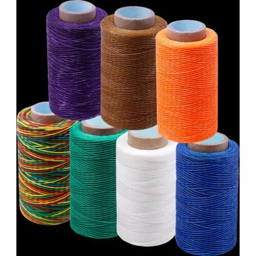 MIUSIE 260 Meters Flat Leather Sewing Waxed Thread Cord Leather Craft 1mm 150D String Dacron Line Thread Leather Stitching Tool