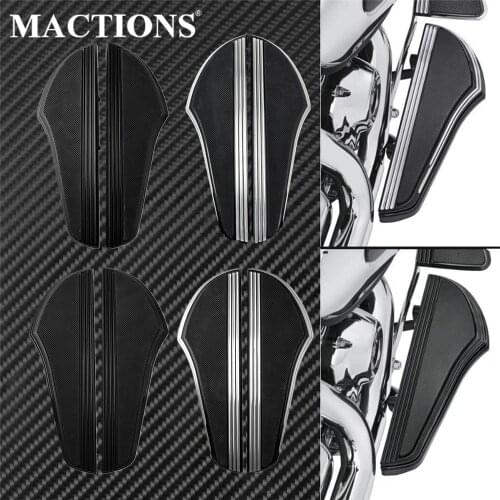 Motorcycle Front Driver Foot Pegs Floorboard Black/Chrome For Harley Touring Street Road Glide Softail Fat Boy Slim For Indian