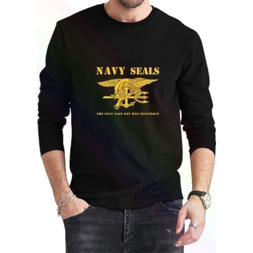 Aw Fashions Navy Seals Logo Classic Black T-Shirt 2021 Newest Summer Mens Long Sleeve Popular Tees Shirt Tops Novel Unisex