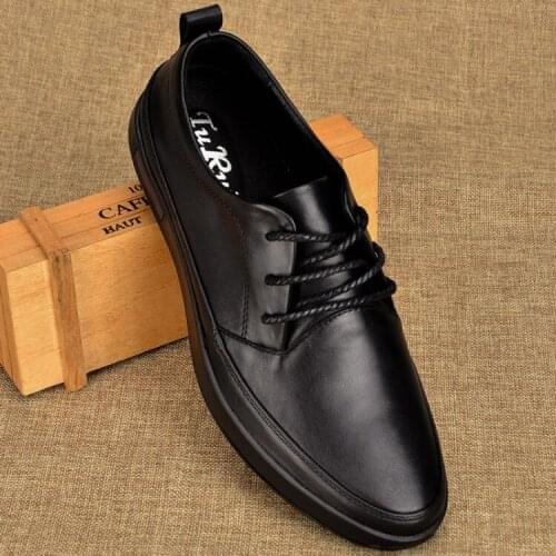 Leather Shoes Mens Leather Autumn Lace Shoes Top Casual Zapatillas Hombre Chaussure Homme