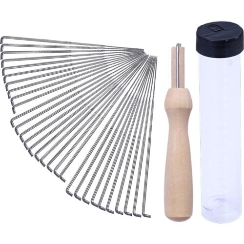 LMDZ 30Pcs Felting Needles Kits Wool Felt Pocked Needles Set DIY Craft Felt Tools with Wood Handle With Bottle Best Gift For Kid