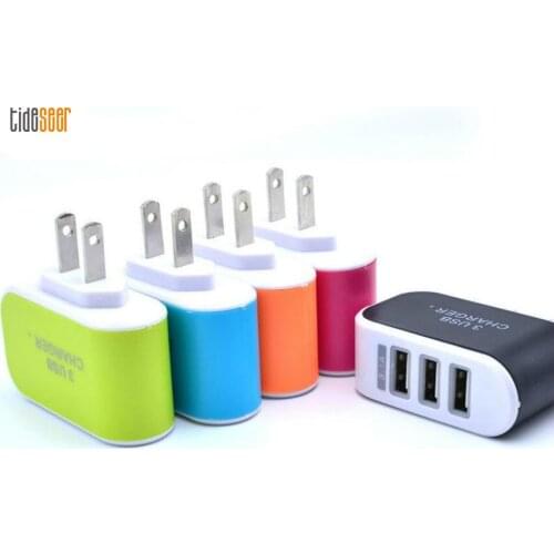 EU/US Plug Wall Charger Station Triple 3 Port USB Charge Chargers Travel AC Power Adapter for Xiaomi Huawei iPhone HTC 300pcs