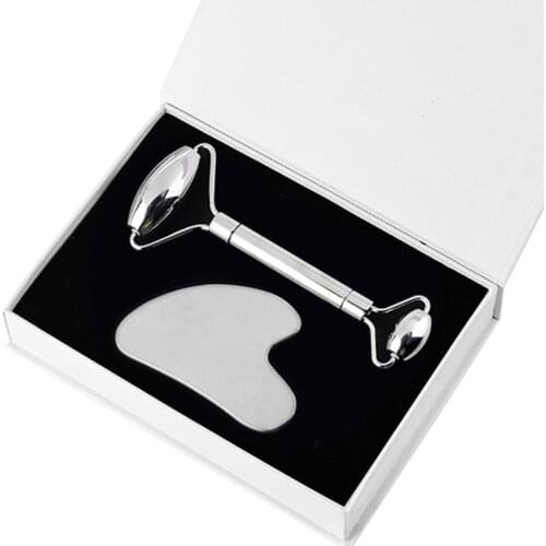 Stainless Steel Roller Face Lifting Massager Body Slimming Gua Sha Scraper Facial Massage Roller Skin Care Beauty Tools
