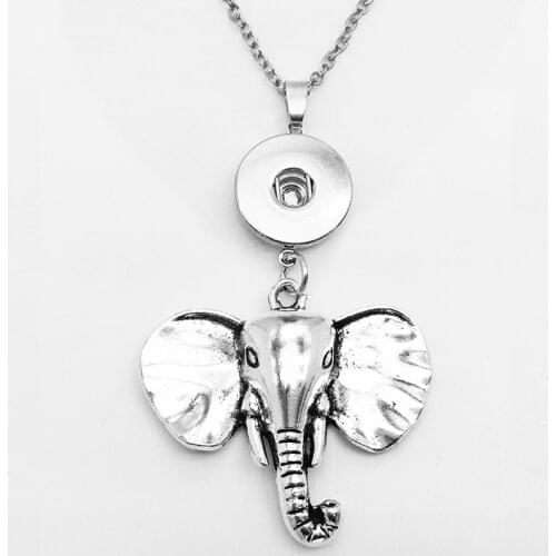 New Elephant snap button Necklace ( fit 18mm 20mm) NR3990