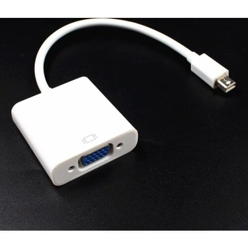 New-For MacBook Air Pro iMac Mac Mini Thunderbolt Mini DisplayPort Display Port Mini DP To VGA Cable Adapter 1080P(white)