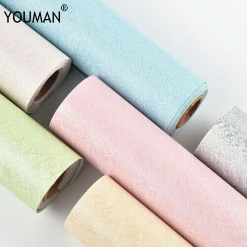 Wallpapers YOUMAN Silk Self-adhesive Wallpaper PVC Vinyl Self Adhesive Film Kids Room Bedroom Stickers Peel Stick Wall Papers